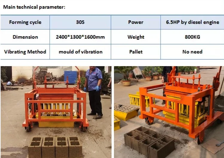 Diesel Engine Egg Laying Cement Block Making Machine in Mozambique